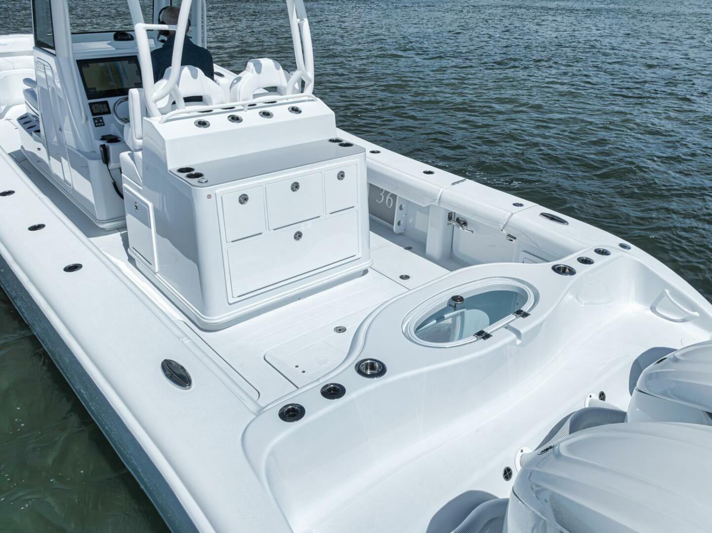 Yellowfin-36 Offshore 2025-36 Offshore FL-US-2025 Yellowfin 36 Offshore boat with spacious deck and seating on the water.-9817861 | Thumbnail