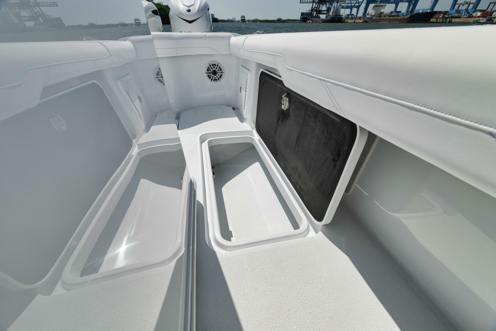 Yellowfin-36 Offshore 2025-36 Offshore FL-US-2025 Yellowfin 36 Offshore boat interior with open storage compartments.-9817861 | Thumbnail