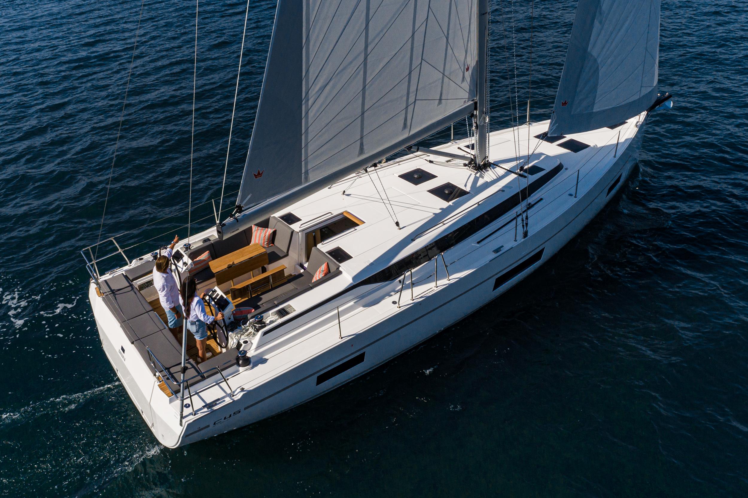 Bavaria-C45 2024-In stock and availabe now CA-US-2024 Bavaria C45 yacht sailing on open water, featuring sleek design and spacious deck.-9712200 | Thumbnail
