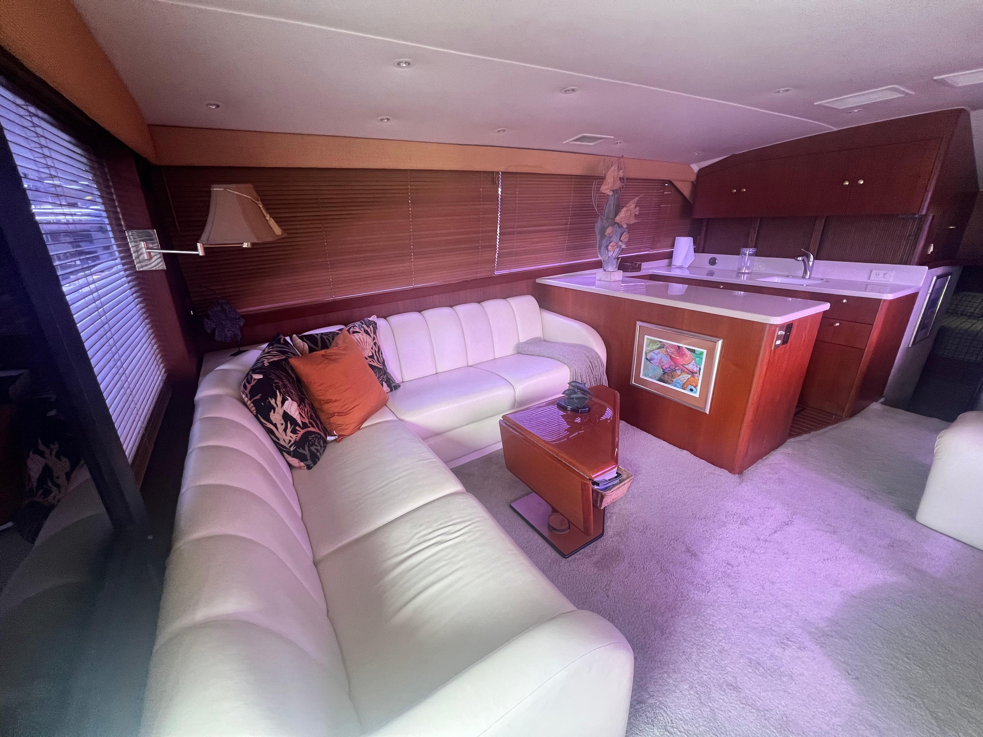 Ocean Yachts-48 Super Sport 1996-Fender Bender FL-US-Luxurious interior of a 1996 Ocean Yachts 48 Super Sport with plush seating and elegant decor.-9657986 | Thumbnail