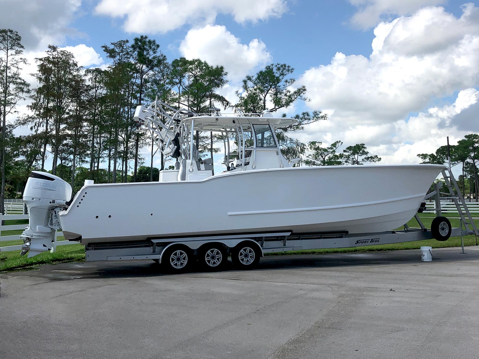 Tideline 36 - Starboard Profile on Trailer