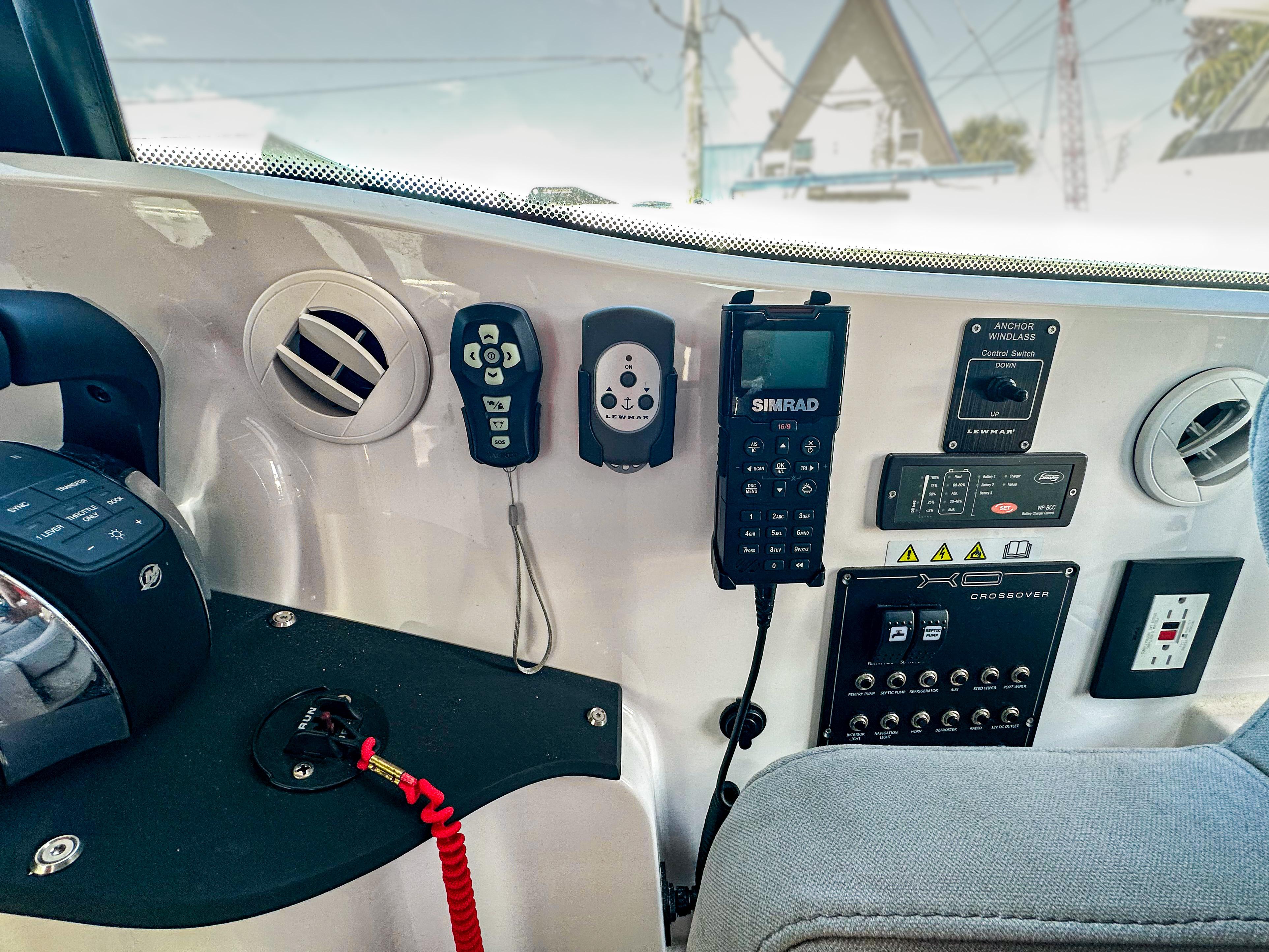 XO Boats-EXPLR 10 Sport Plus 2024 -FL-US-Control panel of 2024 XO Boats EXPLR 10 Sport Plus with navigation and communication devices.-9818089 | Thumbnail