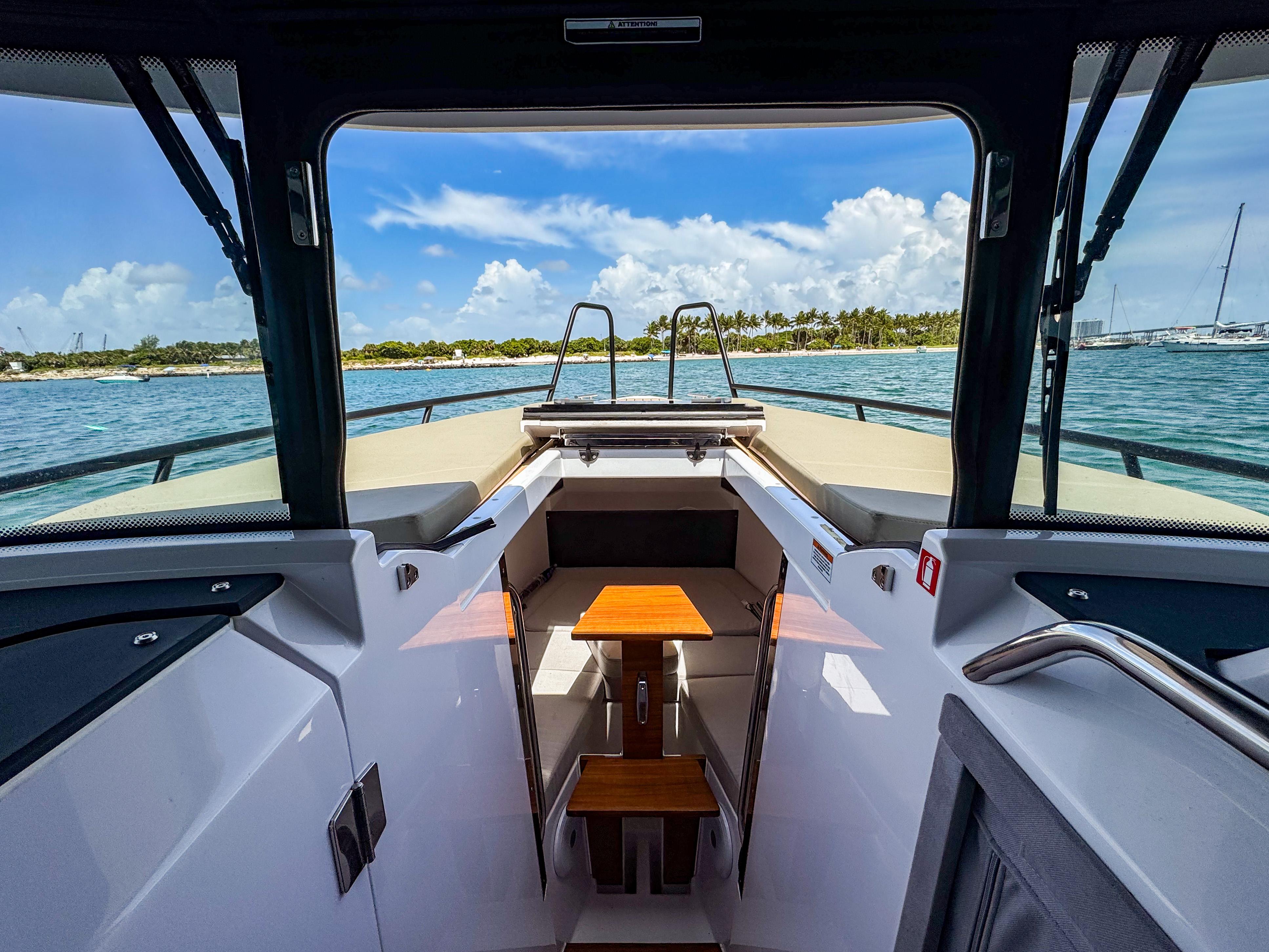 XO Boats-XO Boats EXPLR 10S Plus 2024 -FL-US-2024 XO Boats EXPLR 10S Plus interior with ocean view and seating area.-9818089 | Thumbnail