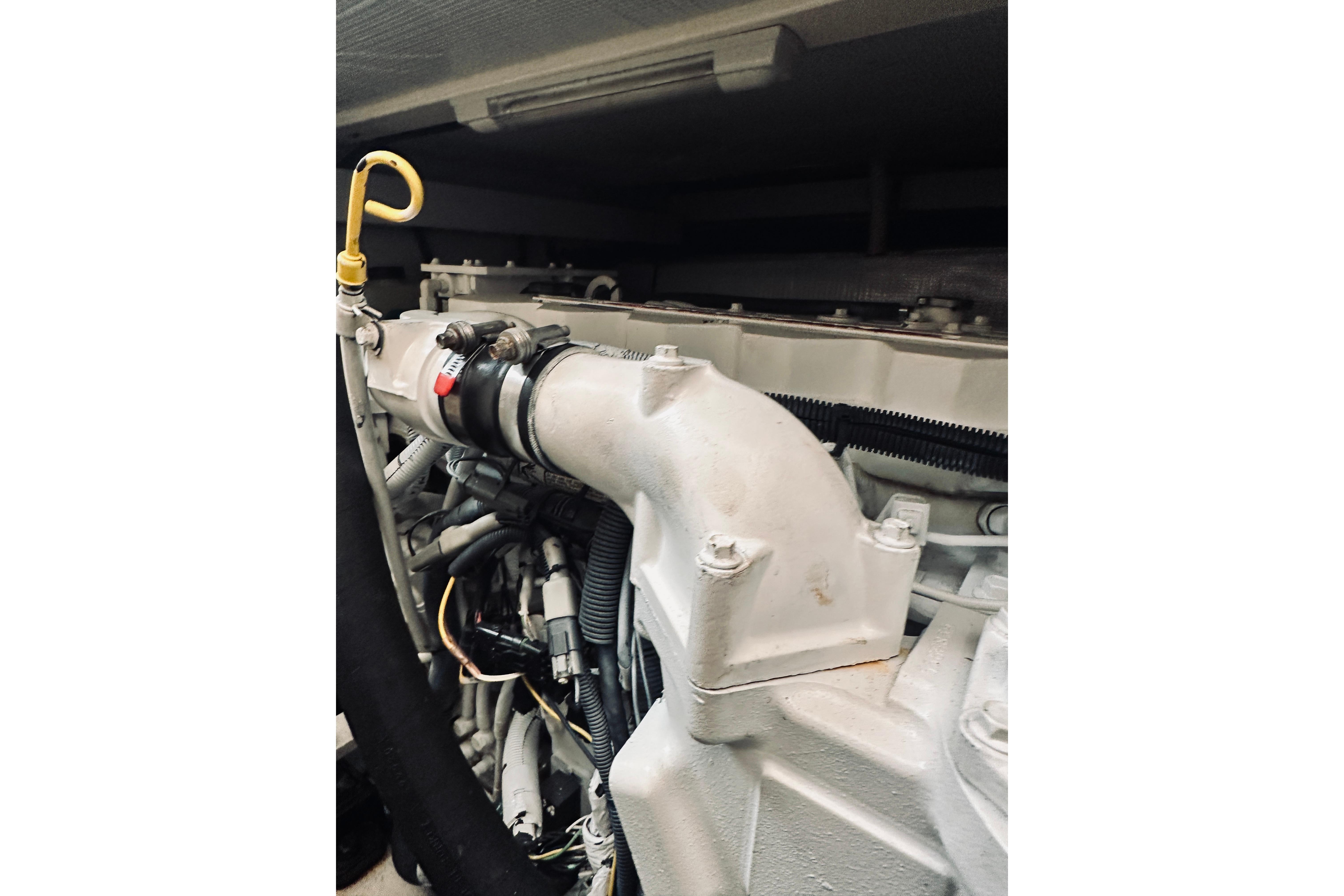 Engine compartment of 2008 Sabre 38 Hard Top Express boat.