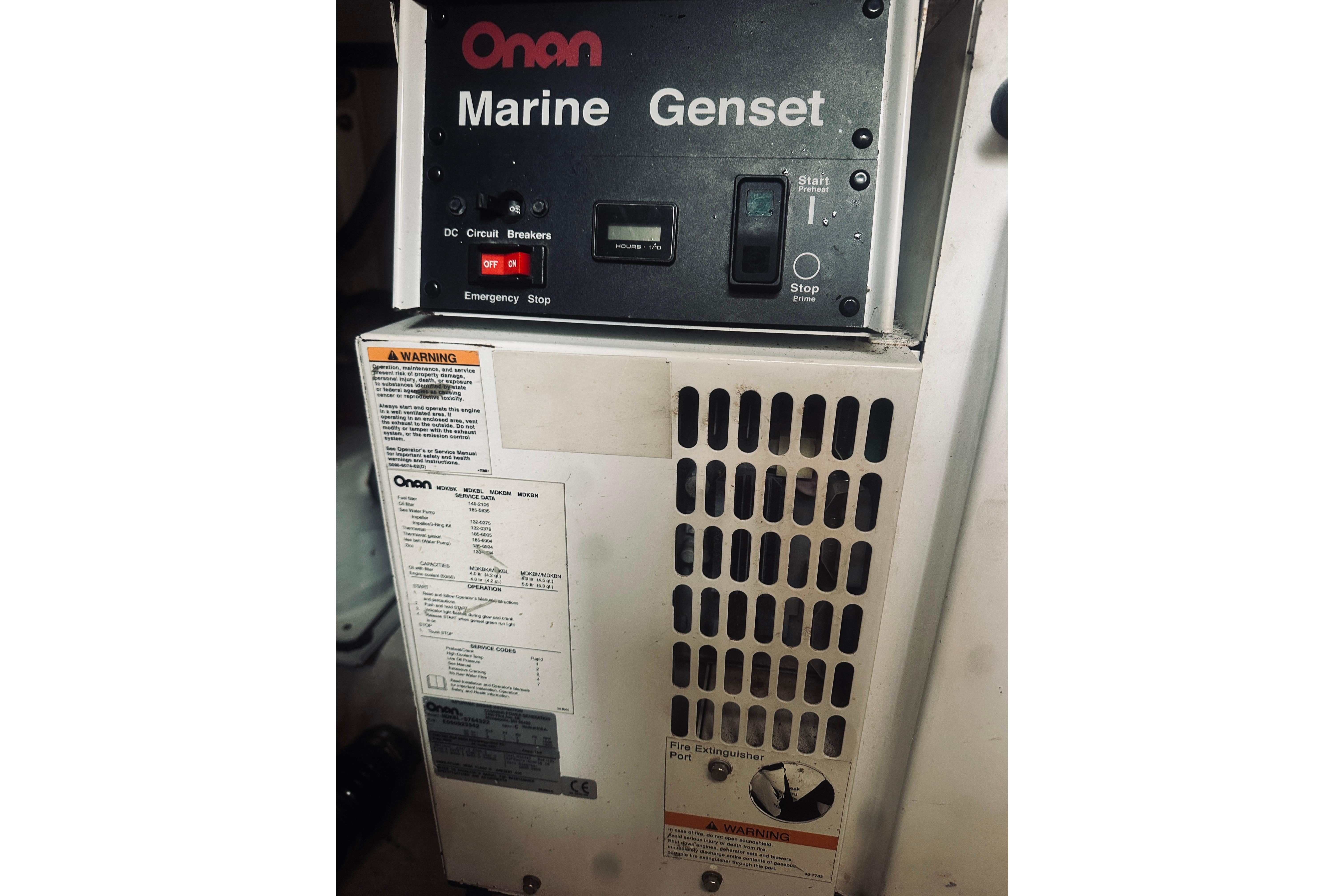 Onan Marine Genset on 2008 Sabre 38 Hard Top Express boat.