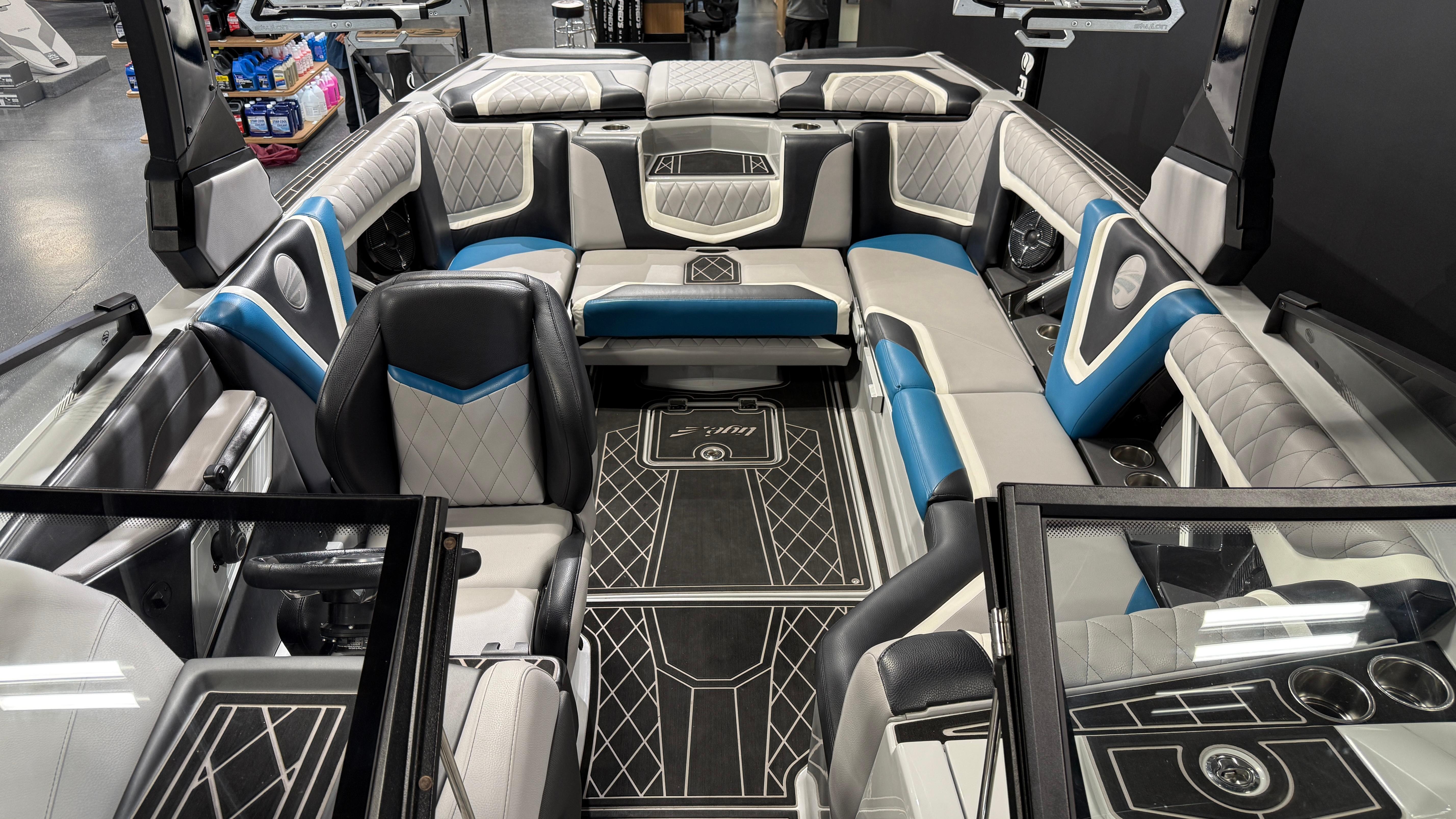2022 Tigé 23ZX boat interior with luxurious seating and modern design.