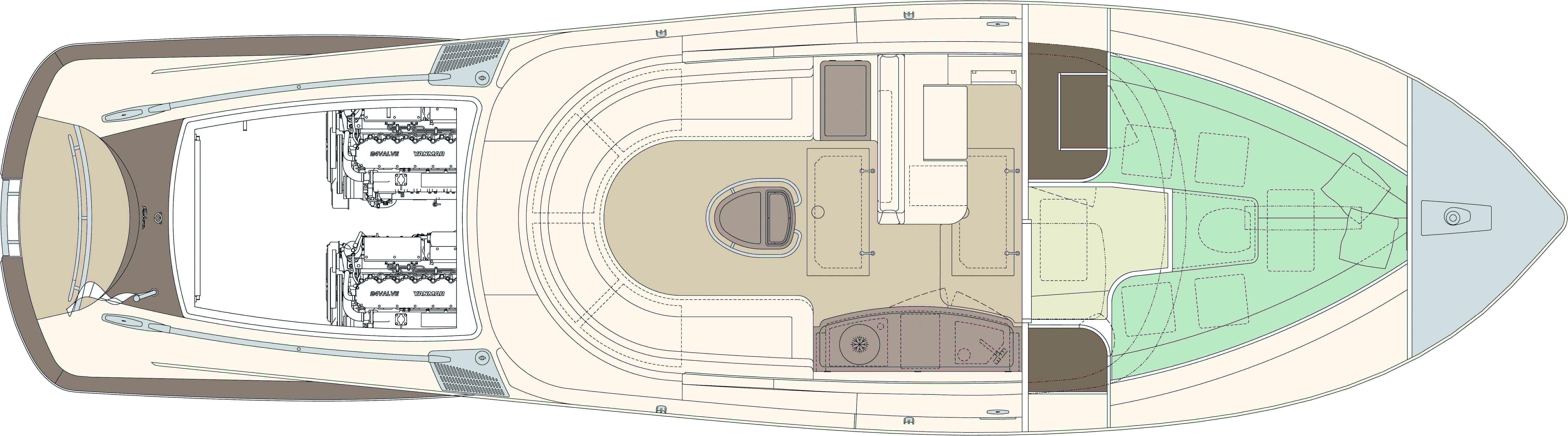 Manufacturer Provided Image: Riva Aquariva Super Lower Deck Layout Plan