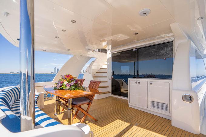Aft Deck Locker with Refrigerator with Icemaker
