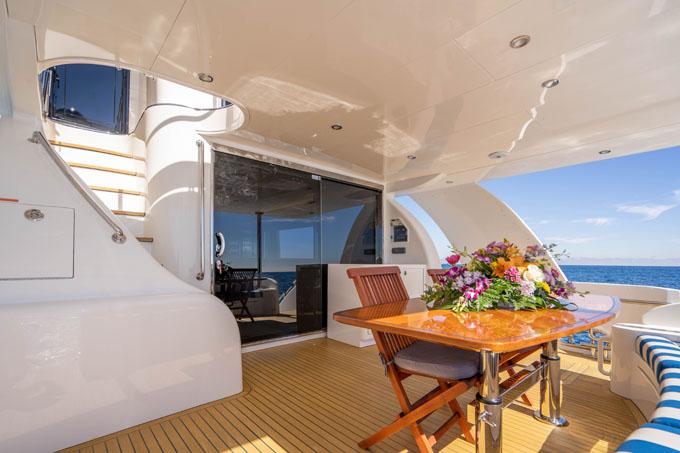 Aft Deck with Stairwell to Pilothouse/Skylounge