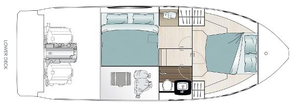 Sealine C330 lower deck layout
