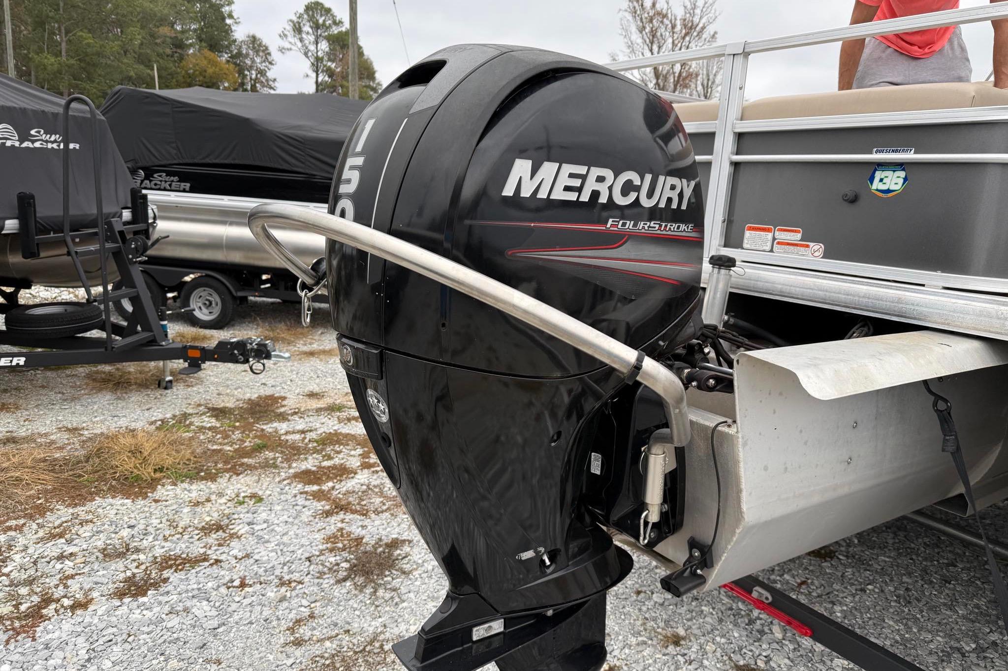 2019 Sun Tracker Fishin' Barge 22 XP3 with Mercury 150 FourStroke engine.