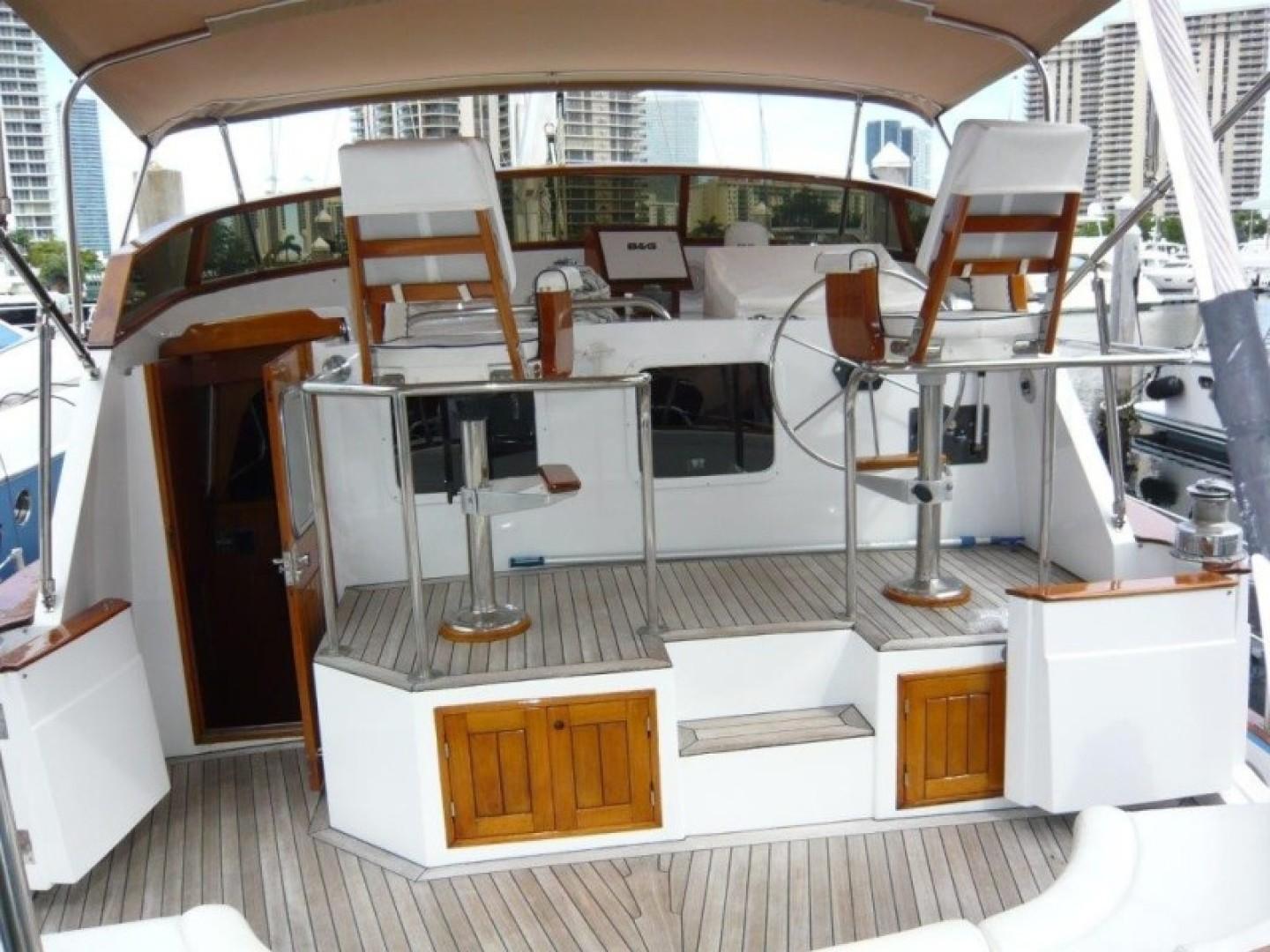 Cheoy Lee-Sloop 1990-Maraya FL-US-1990 Cheoy Lee Sloop cockpit with dual helm stations and wooden accents.-9808426 | Thumbnail