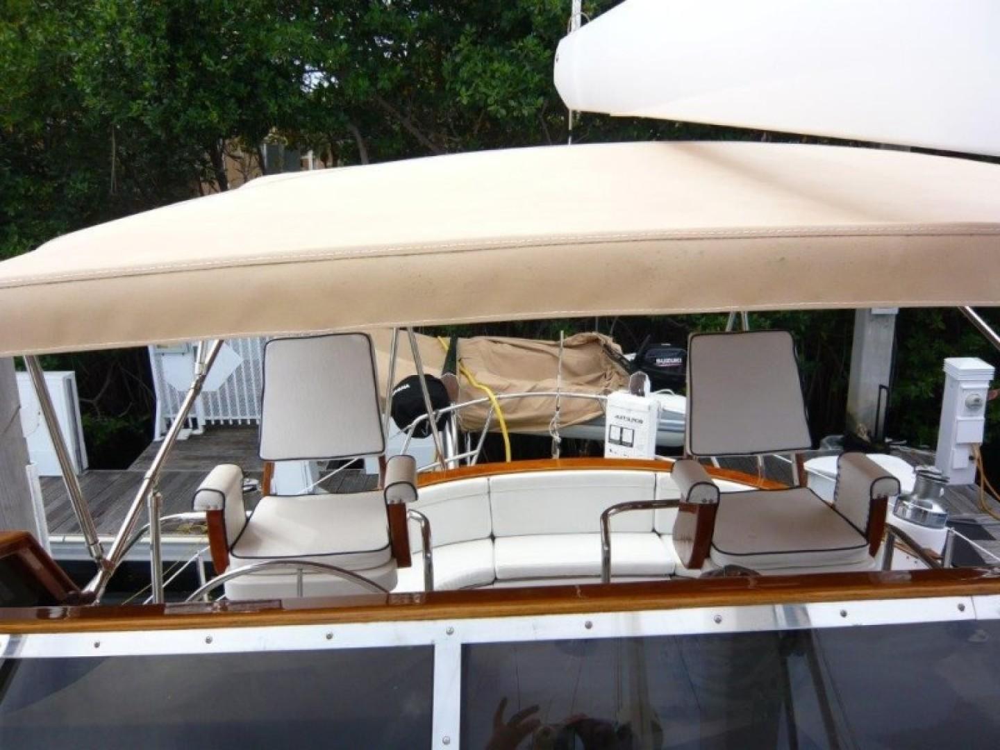 Cheoy Lee-Sloop 1990-Maraya FL-US-1990 Cheoy Lee Sloop with covered seating area and white cushioned chairs.-9808426 | Thumbnail