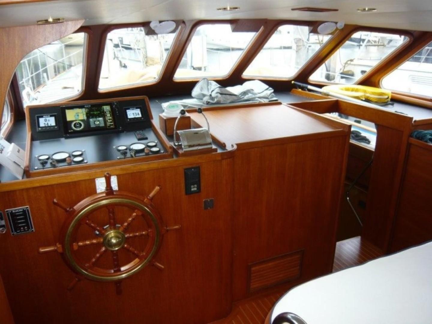 Cheoy Lee-Sloop 1990-Maraya FL-US-1990 Cheoy Lee Sloop interior with wooden helm and navigation instruments.-9808426 | Thumbnail