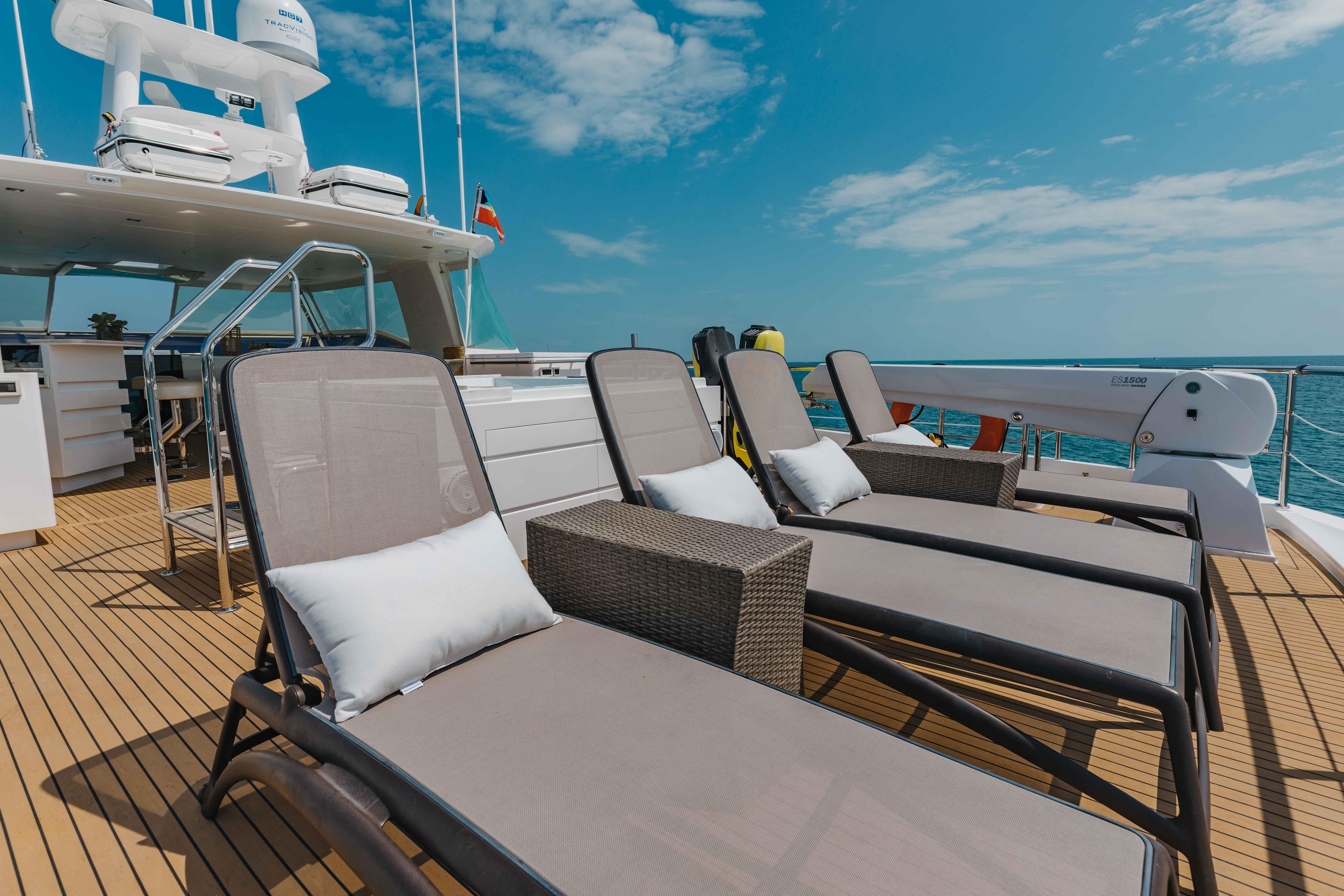 Lounge Chairs and Davit Starboard