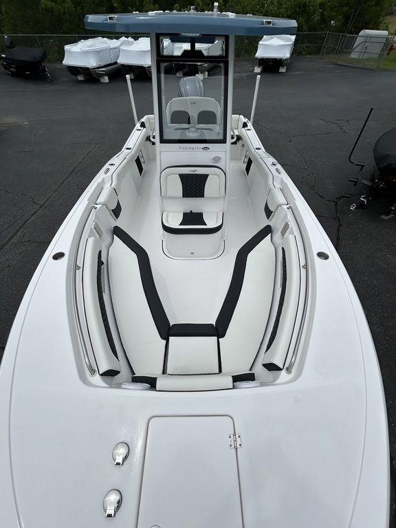 2025 Tidewater 232 LXF boat with sleek white interior and modern design.
