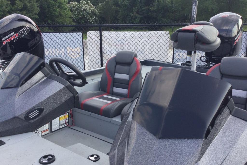 2021 Ranger RT198P boat interior with seating and Mercury Pro XS engine.