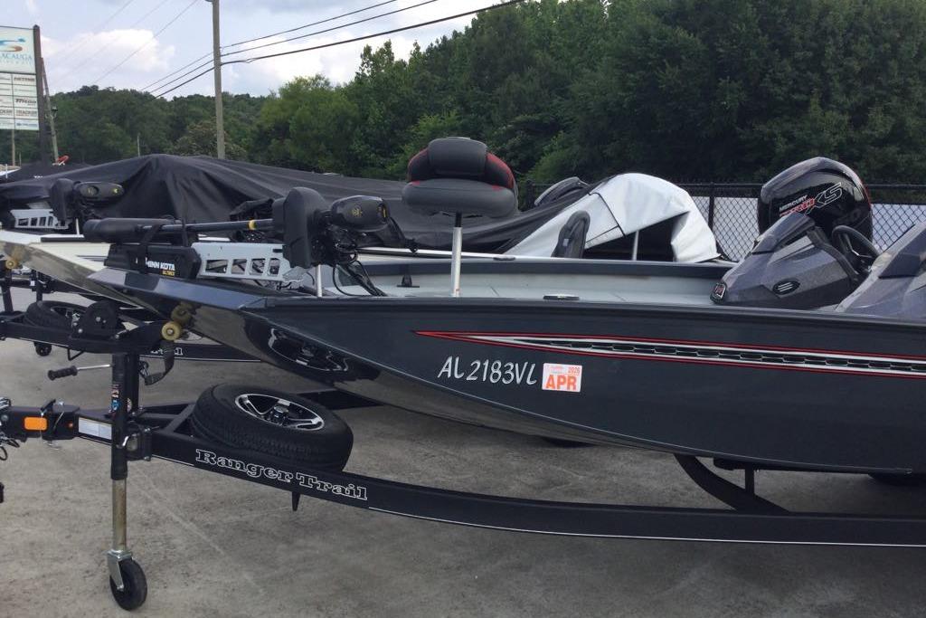 2021 Ranger RT198P boat on trailer, parked outdoors with cover.