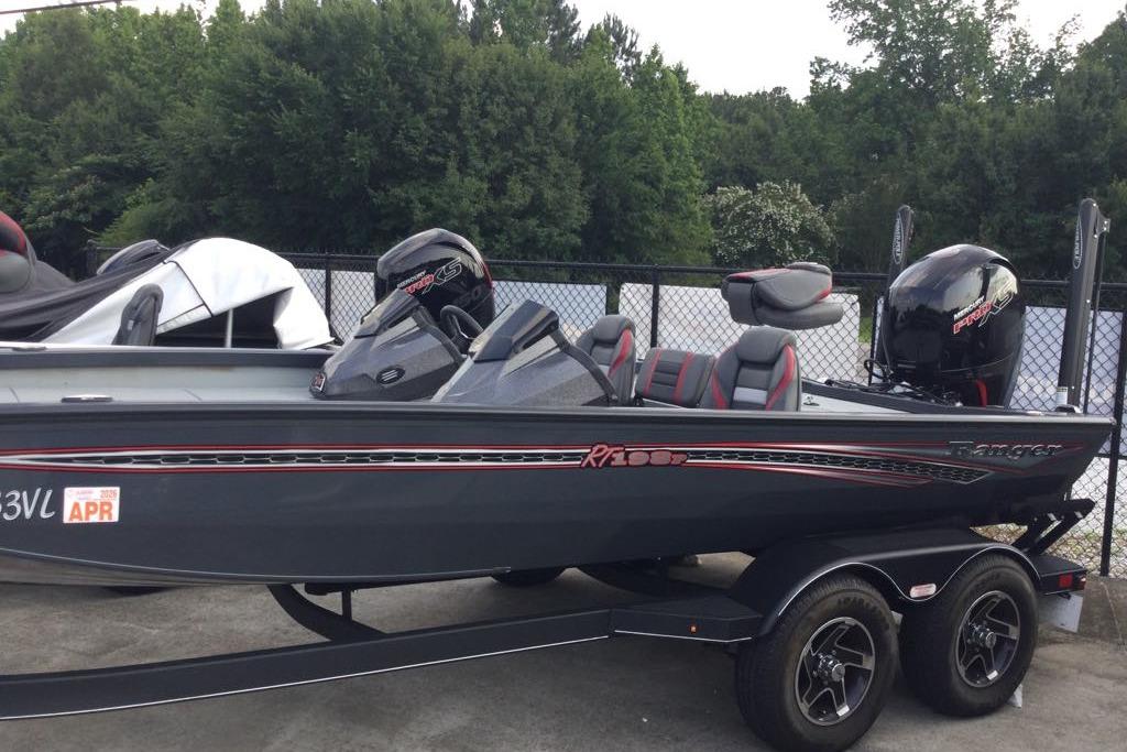 2021 Ranger RT198P fishing boat on trailer, parked outdoors.