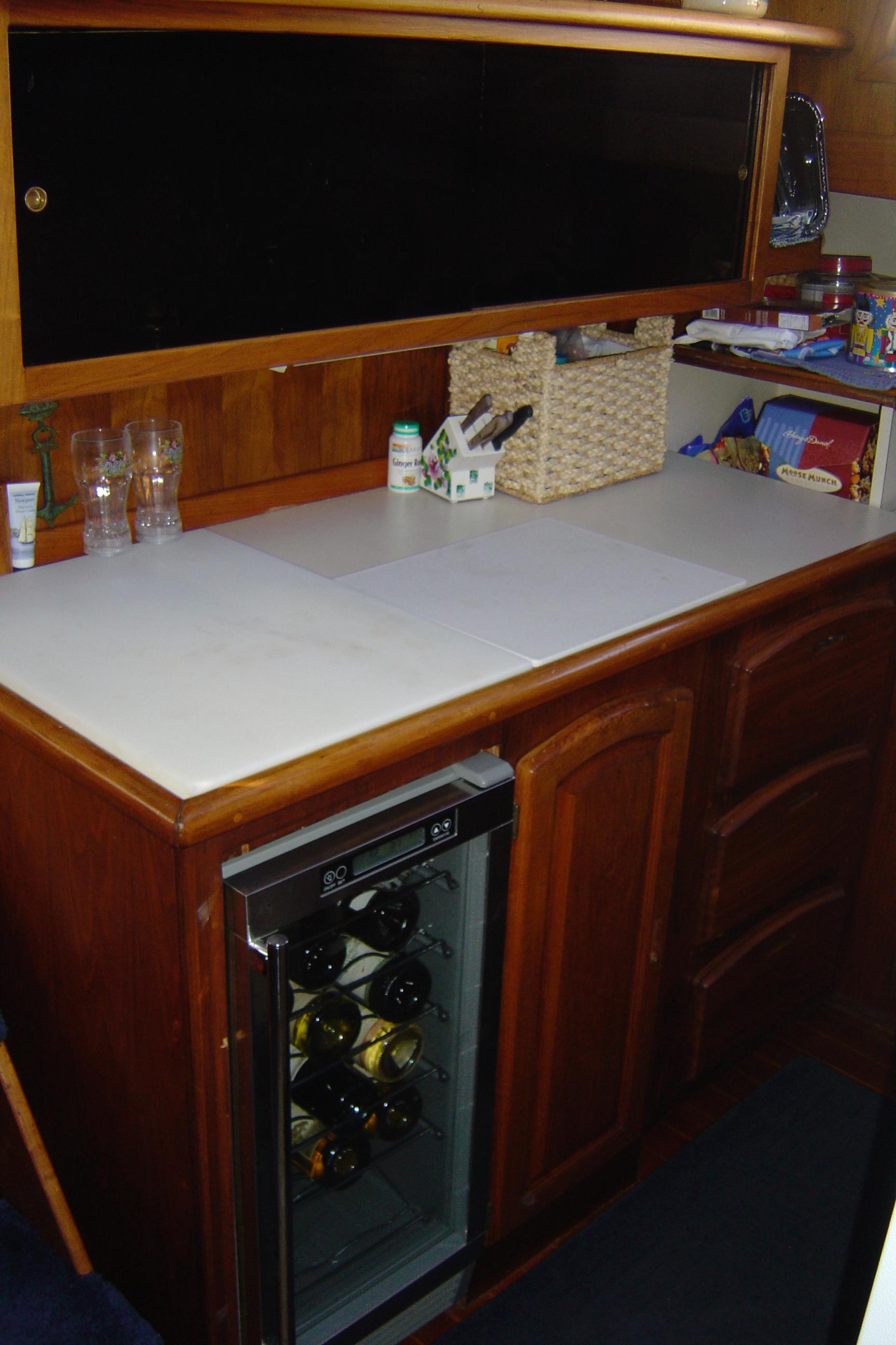 Wine cooler in galley