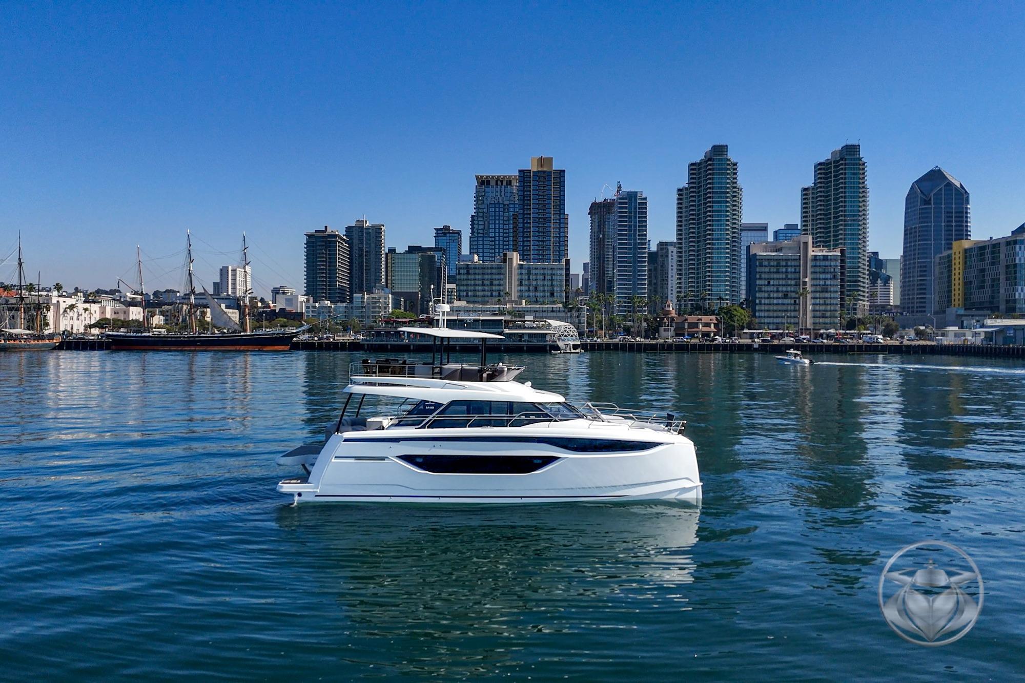 2026 Prestige M48 #PR056G inventory image at Sun Country Yachts, San Diego Marriott Marquis