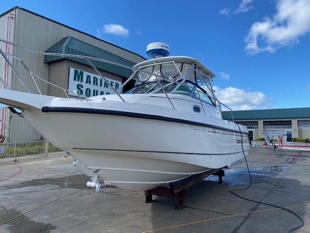 2005 Boston Whaler 275 Conquest boat on display at Mariner Square.
