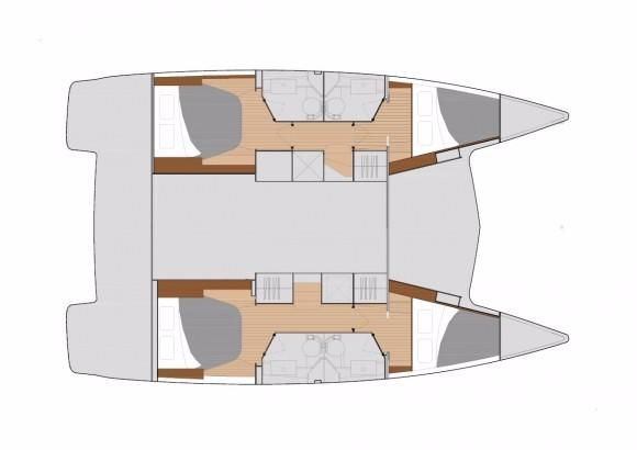 Manufacturer Provided Image: Fountaine Pajot Lucia 40 Cabin Layout Plan