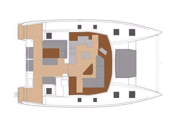 Manufacturer Provided Image: Fountaine Pajot Saona 47 Lower Deck Layout Plan