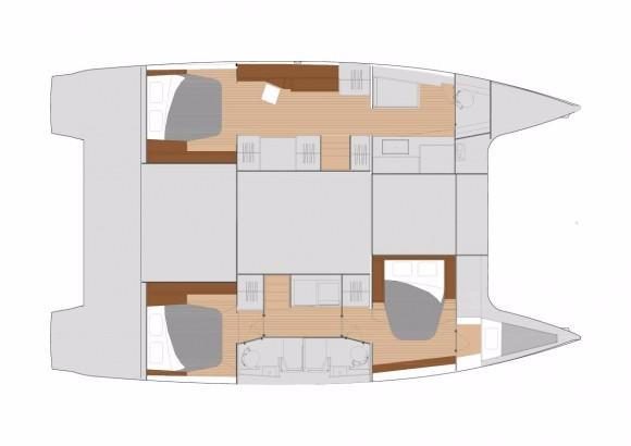 Manufacturer Provided Image: Fountaine Pajot Saona 47 Cabin Layout Plan