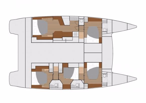 Manufacturer Provided Image: Fountaine Pajot Ipanema 58 5 Cabin Layout Plan
