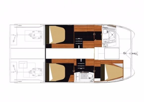 Manufacturer Provided Image: Fountaine Pajot MY 37 Flybridge Cabin Layout Plan