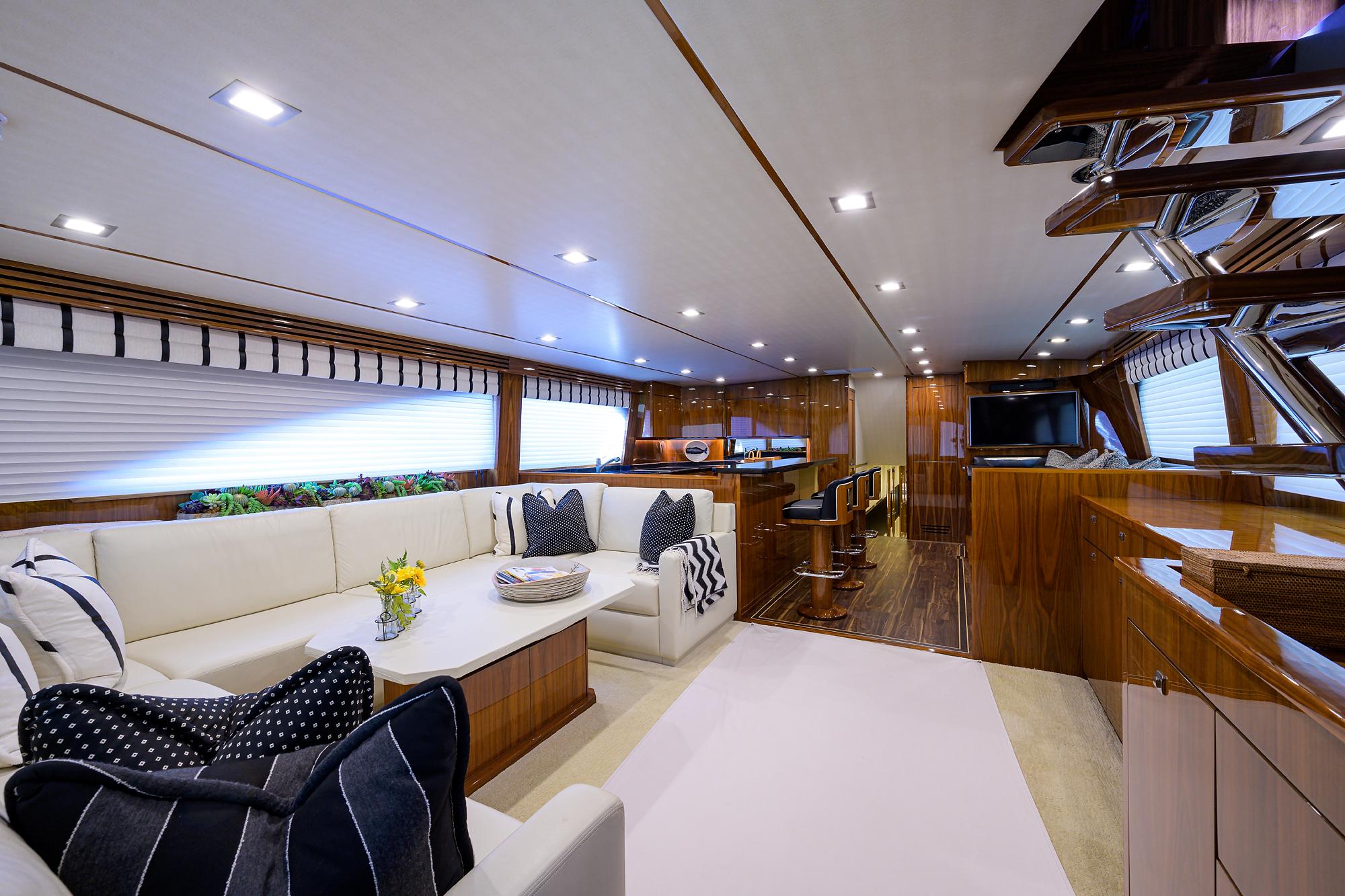 2017 Viking 80 - Salon & Galley View From Entrance