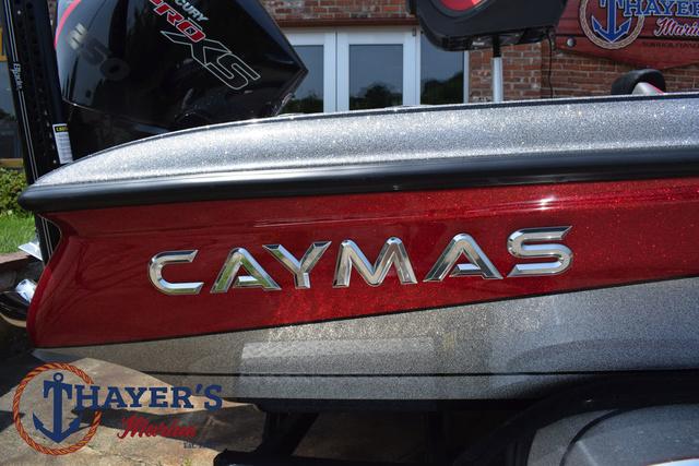 2023 Caymas CX20 Pro boat with red and silver detailing, displayed at Thayer's Marine.