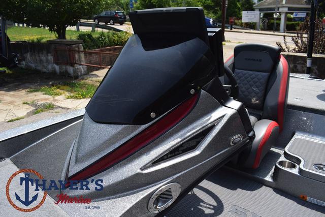 2023 Caymas CX20 Pro boat cockpit with sleek design and comfortable seating at Thayer's Marine.