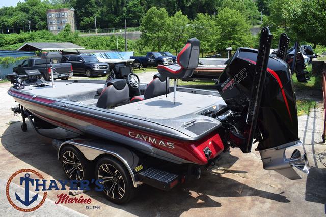 2023 Caymas CX20 Pro boat with powerful engine, displayed at Thayer's Marine dealership.