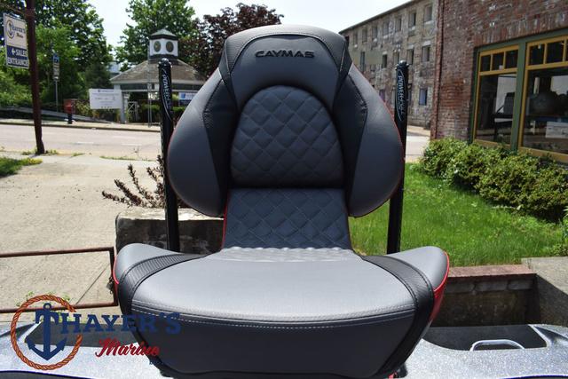 2023 Caymas CX20 Pro boat seat with quilted design, displayed outdoors.