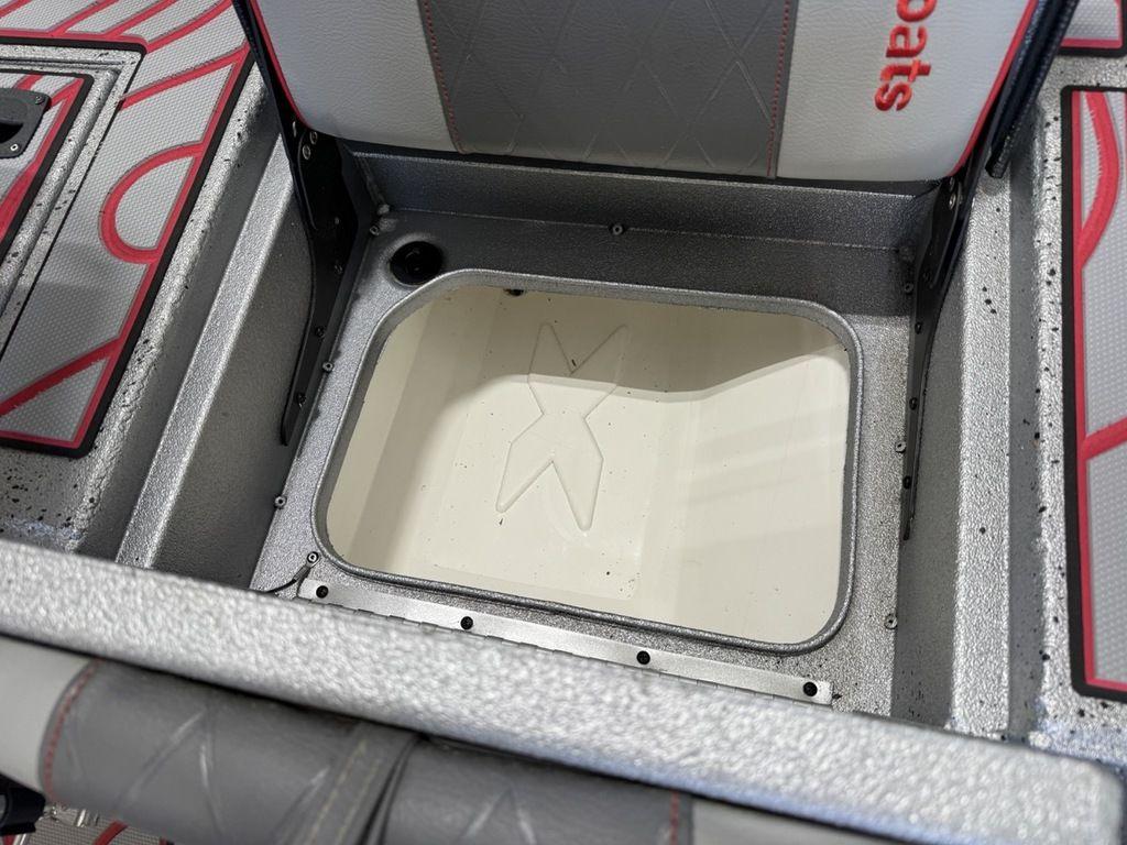 2024 Xpress H22B boat storage compartment with custom interior design.