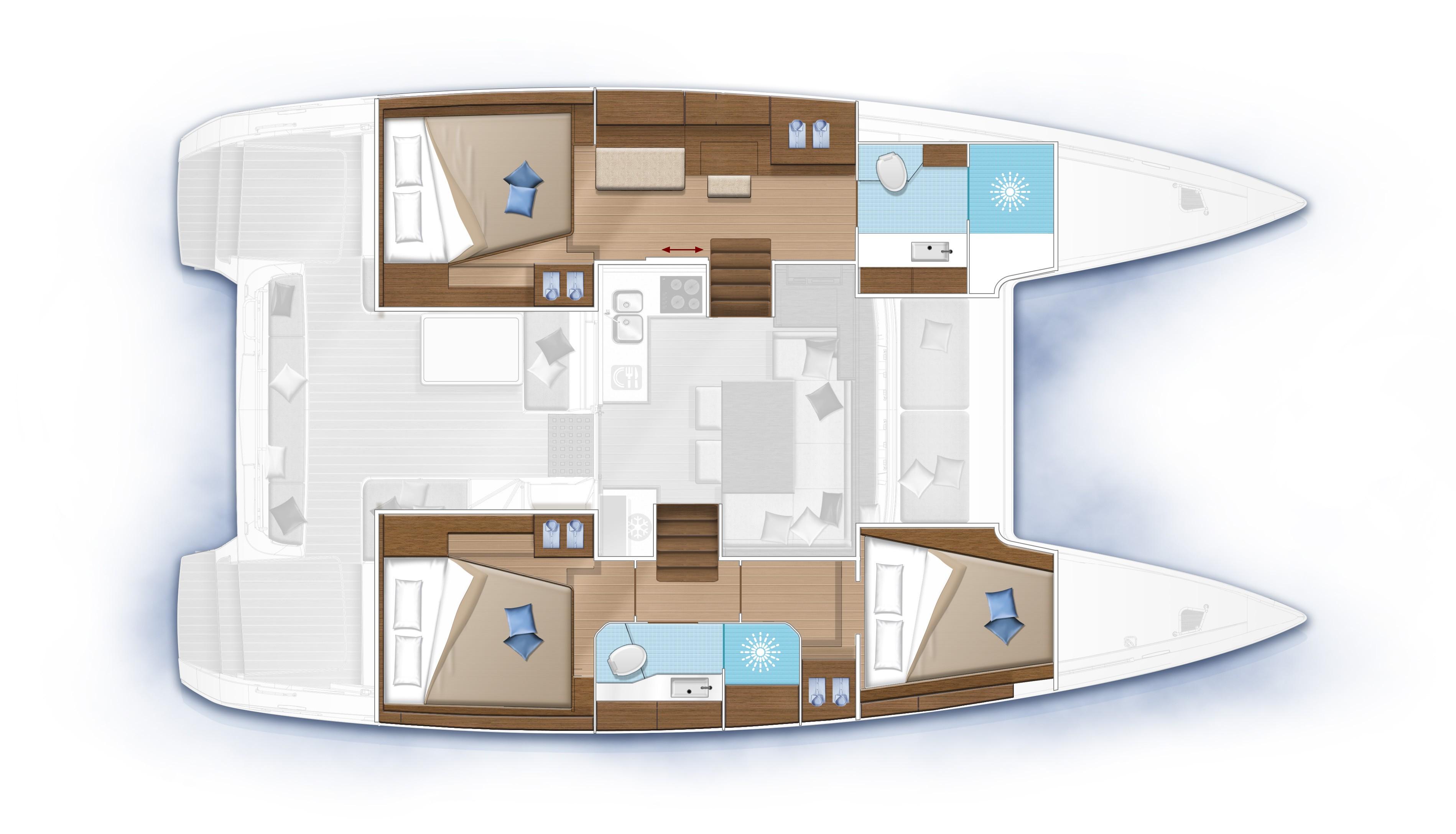 Manufacturer Provided Image: Lagoon 40 3 Cabin Layout Plan