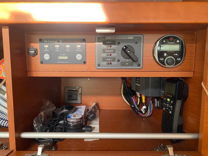 Beneteau-Oceanis 45 2015-Hey Jude III WA-US-Control panel of a 2015 Beneteau Oceanis 45 sailboat, featuring navigation and communication equipment.-9598888 | Thumbnail