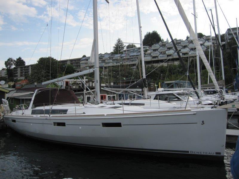 Beneteau-Oceanis 45 2015-Hey Jude III WA-US-2015 Beneteau Oceanis 45 sailboat docked in a marina, surrounded by other boats.-9598888 | Thumbnail