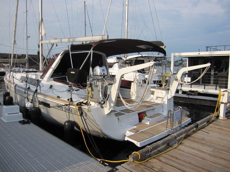 Beneteau-Oceanis 45 2015-Hey Jude III WA-US-2015 Beneteau Oceanis 45 sailboat docked at marina, rear view.-9598888 | Thumbnail