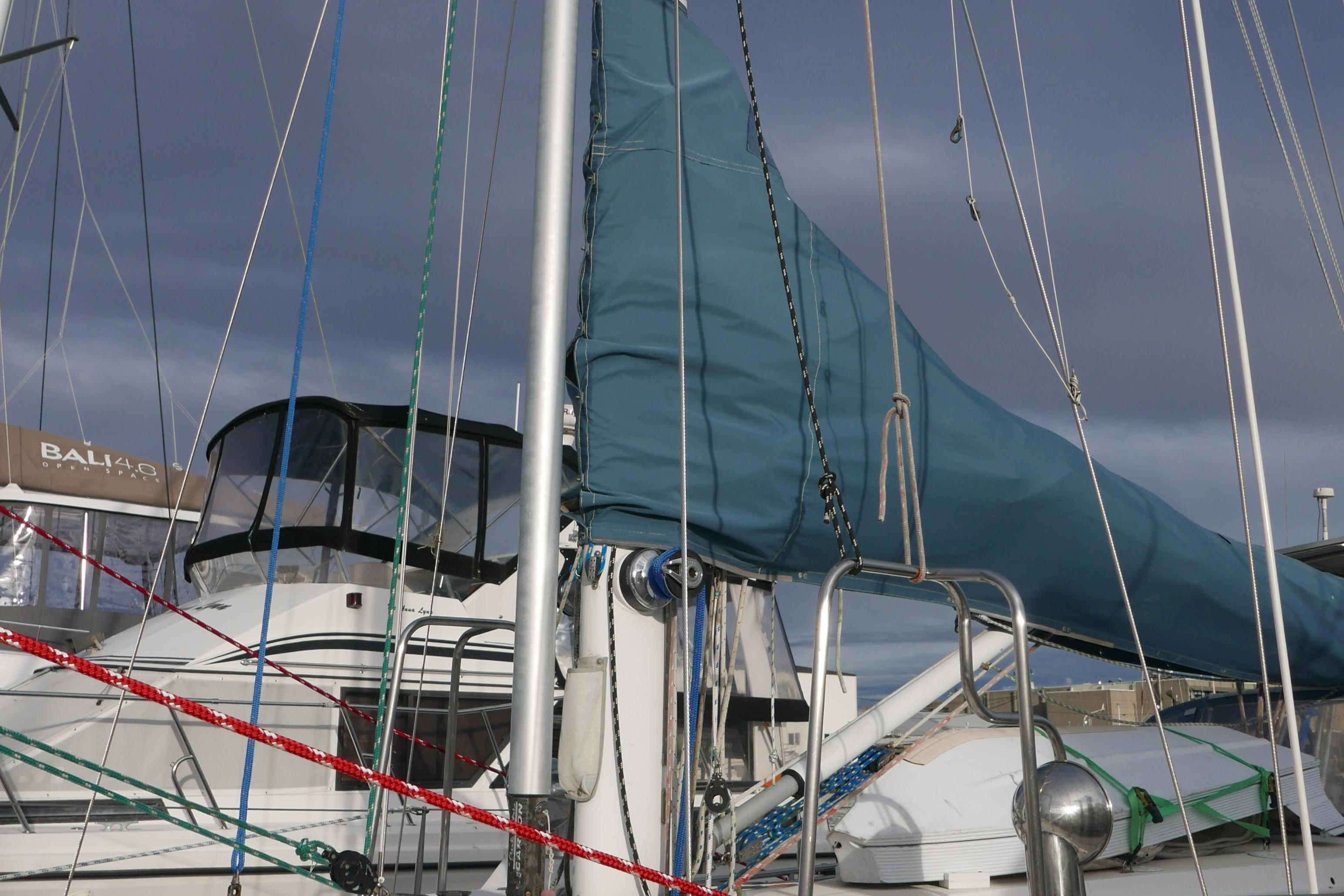 Premium Photo  Spare colored ropes tied to the mast of a sailing