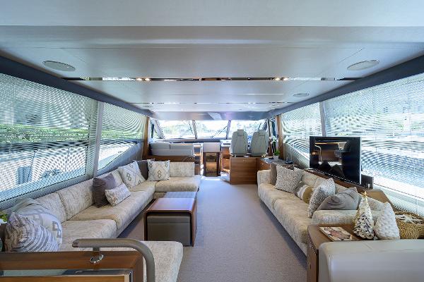 Princess 68 Khatch You Later - Salon Seating Port and Starboard
