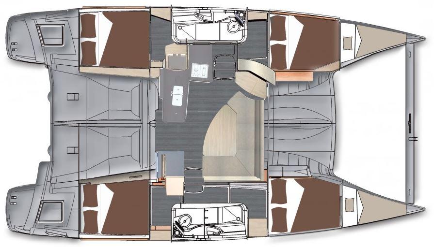 Fountaine Pajot Lipari 41 4 Cabin Layout Plan