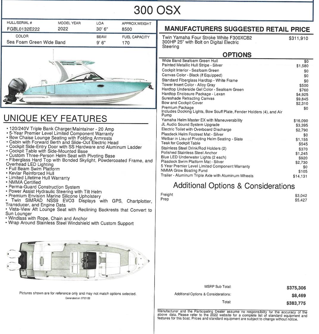 2022 Chaparral 300 OSX