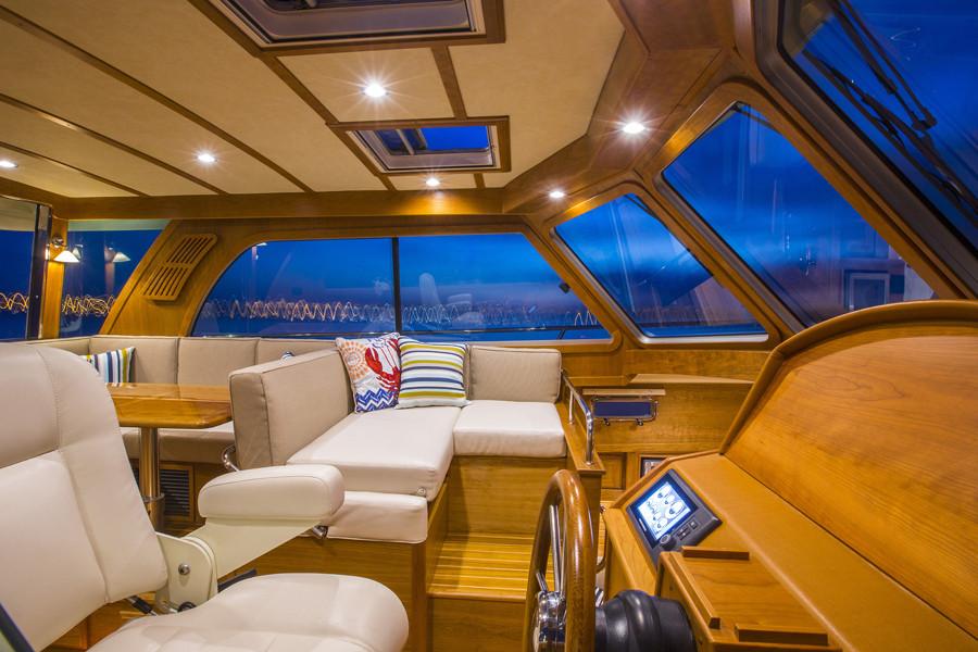 Manufacturer Provided Image: Luxurious interior of 2026 Sabre 38 Salon Express yacht with elegant seating and modern design.