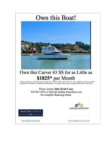 2008 Carver 43 Super Sport yacht on water, available for $1825/month financing.