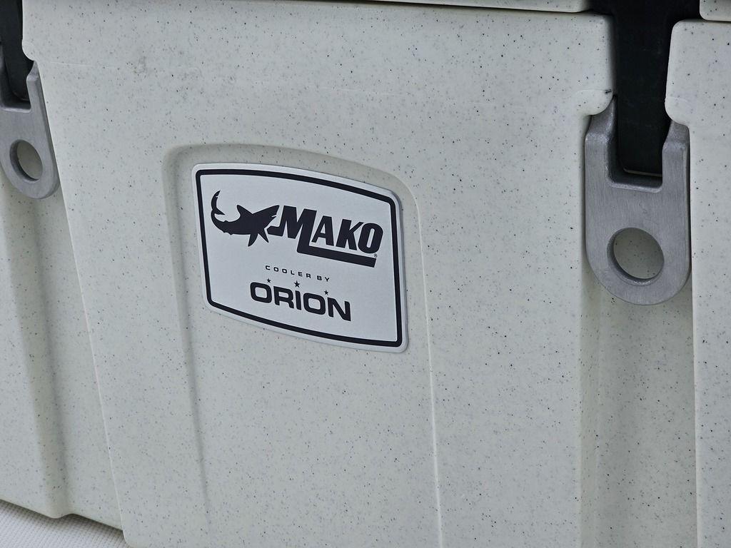 Mako Pro Skiff 15 CC 2025 cooler by Orion, close-up view.