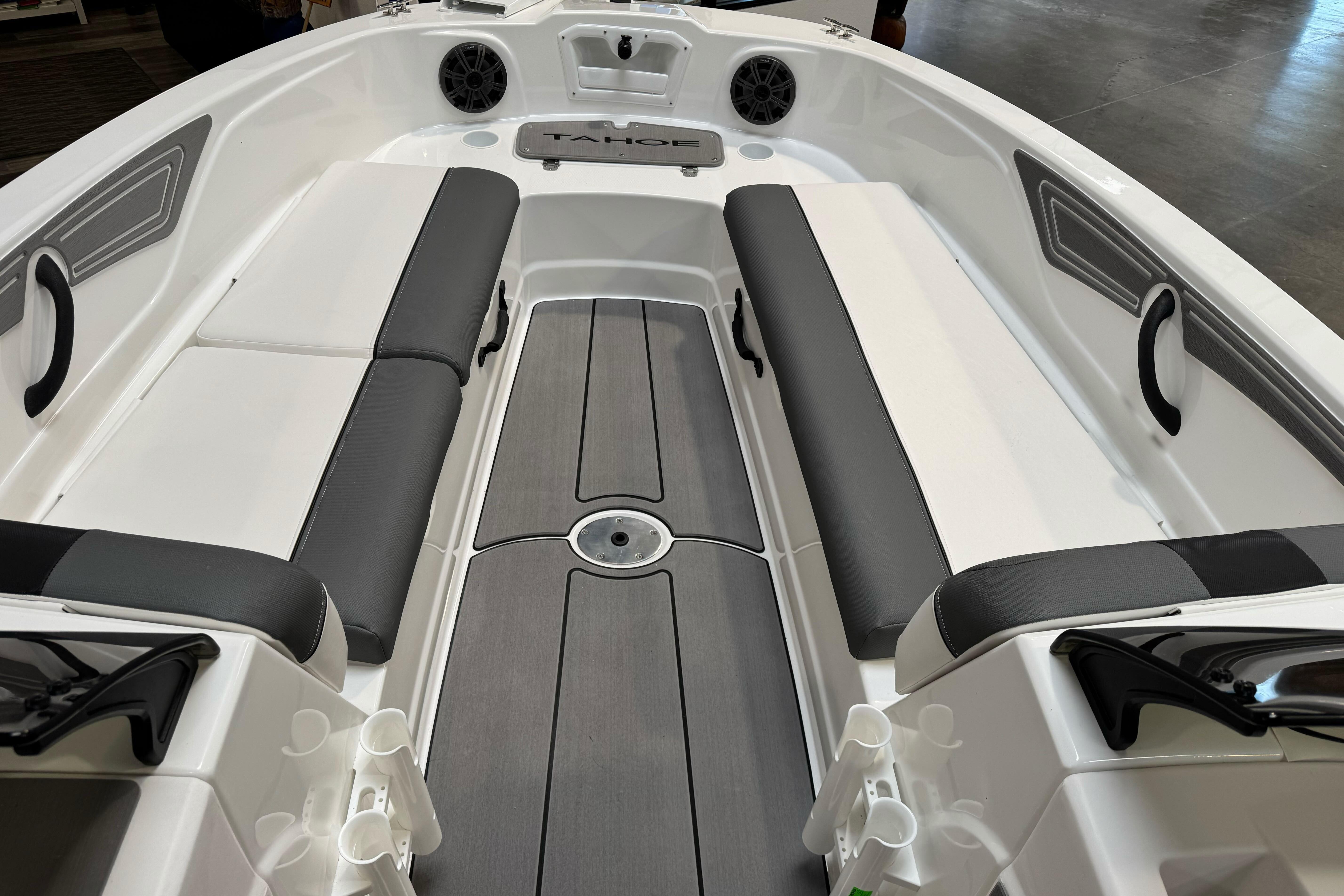 2026 Tahoe T21 boat interior with sleek seating and modern design.