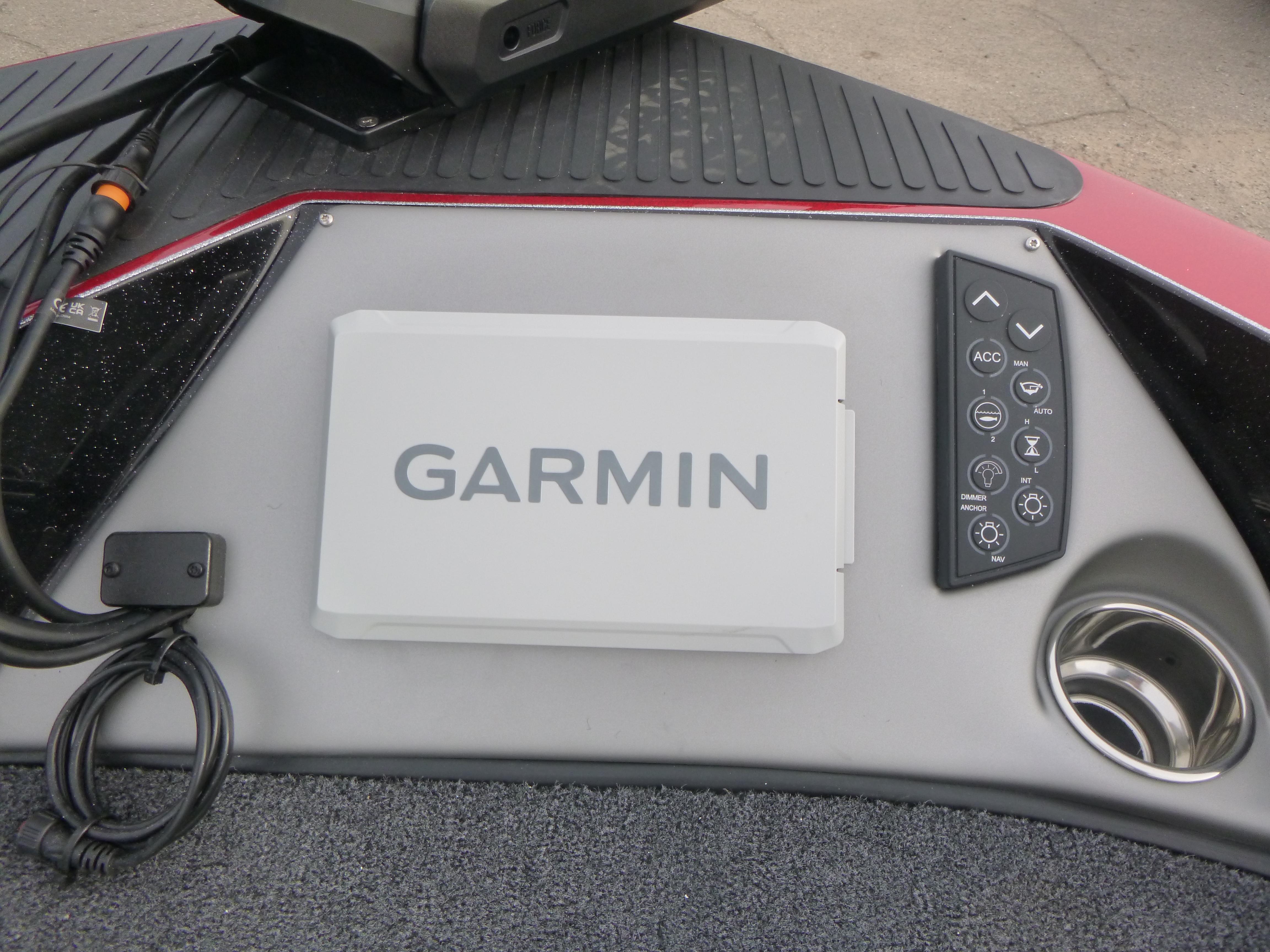 Garmin device on 2025 Ranger 621FS Ranger Cup Equipped boat dashboard.
